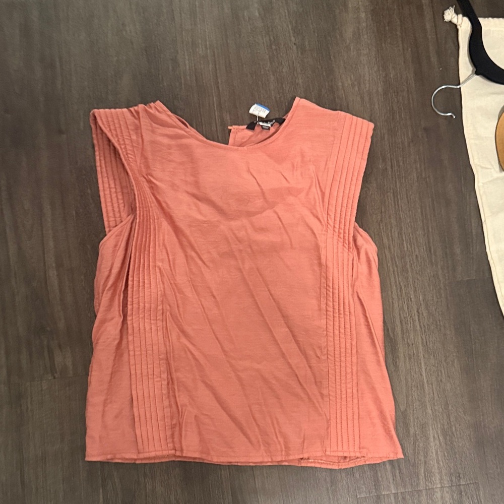 Elegant Sleeveless Coral Blouse